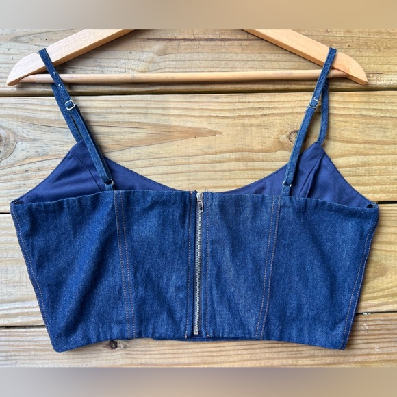 Windsor Medium Blue Camisole Crop Top - Picture 5 of 7